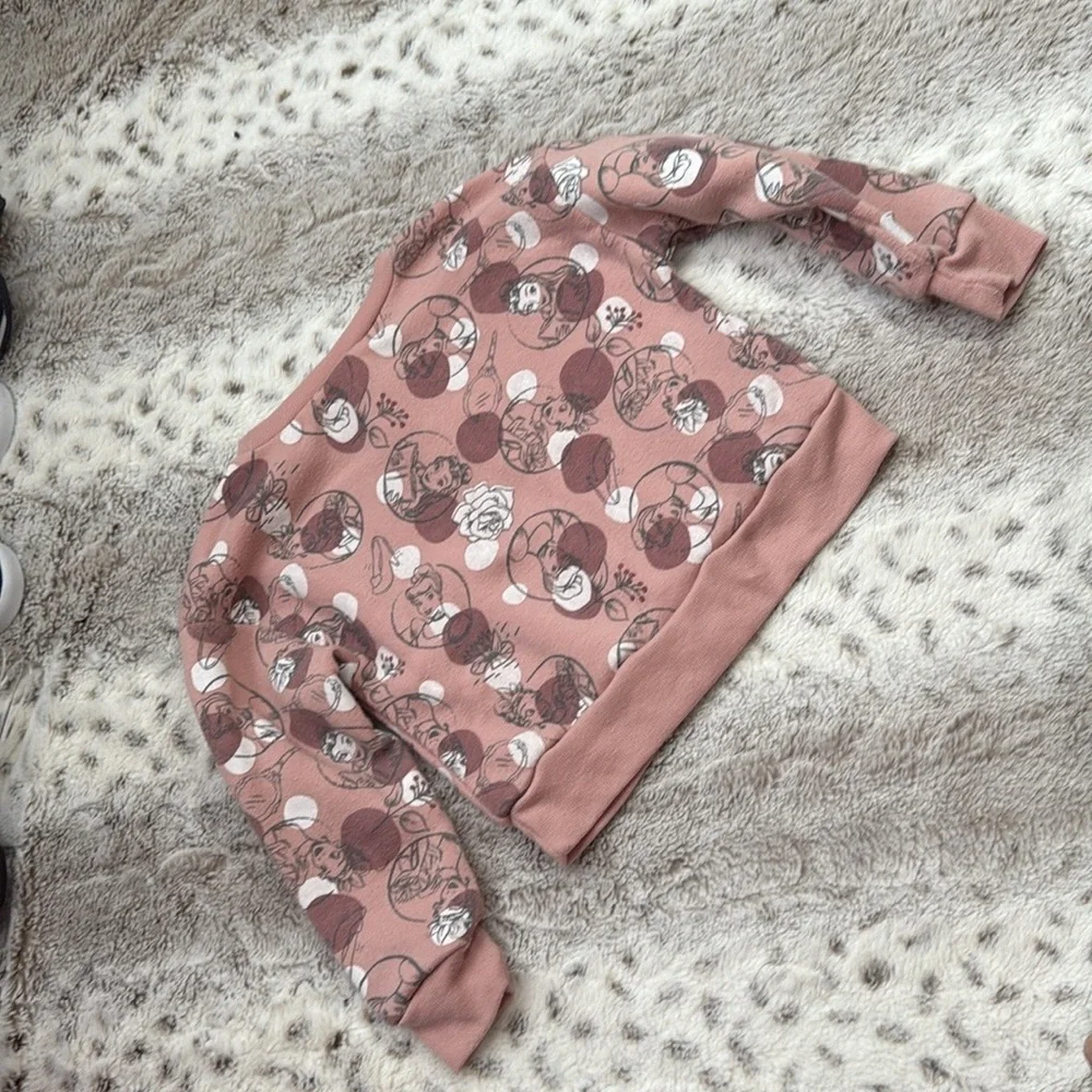Disney Princess matching set girls 4T pastel floral loungewear Disneyland fall